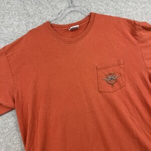 Vintage 2006 Harley Davidson Motorcycles Pocket T-Shirt Adult 2XL Orange Mens